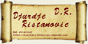 Đurđe Ristanović vizit kartica